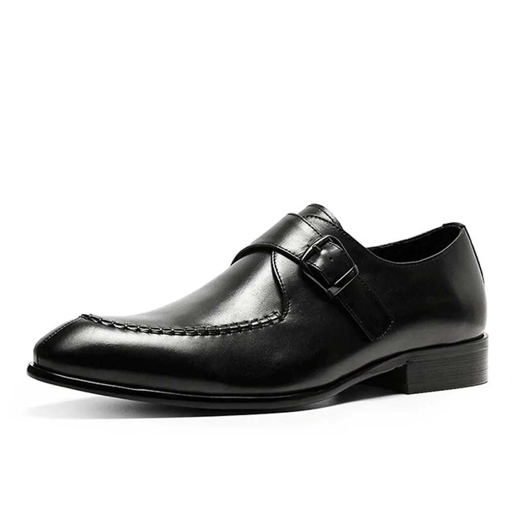 Alan Black Single Monk Strap