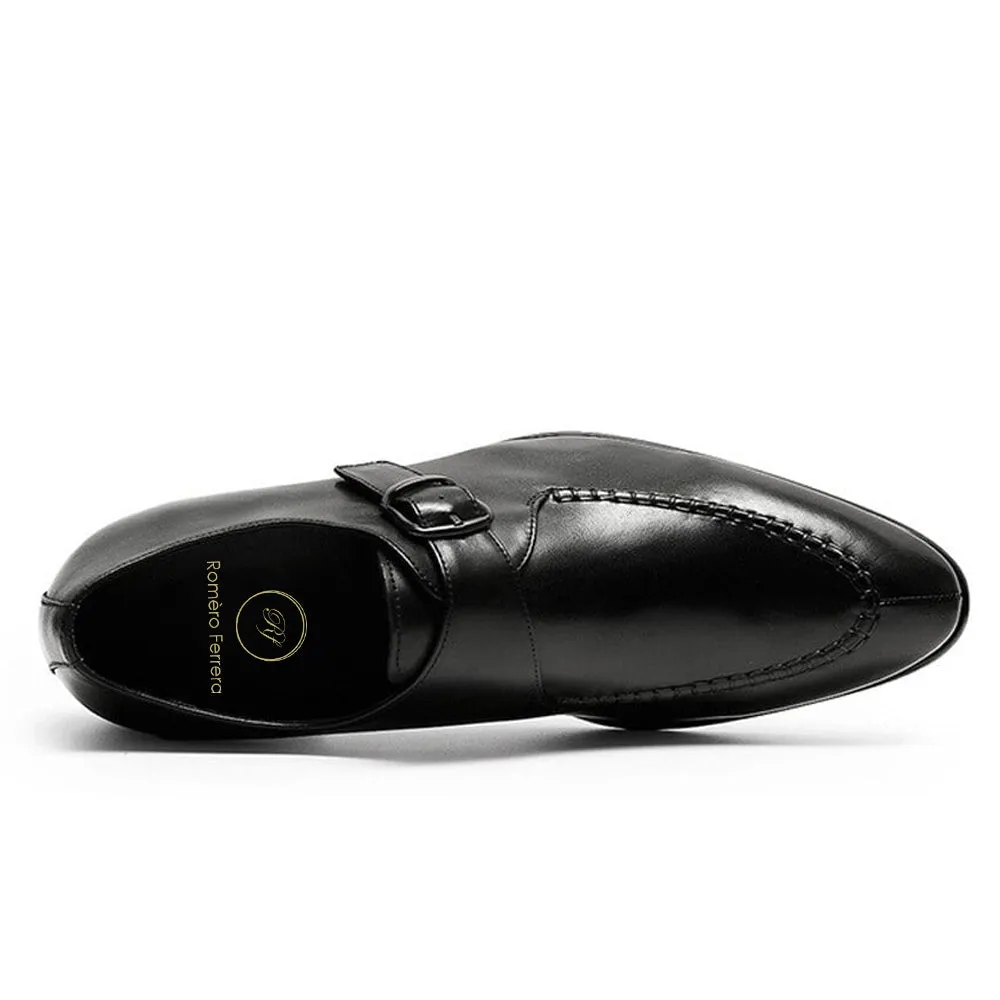 Alan Black Single Monk Strap