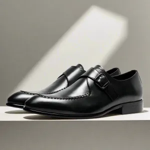 Alan Black Single Monk Strap