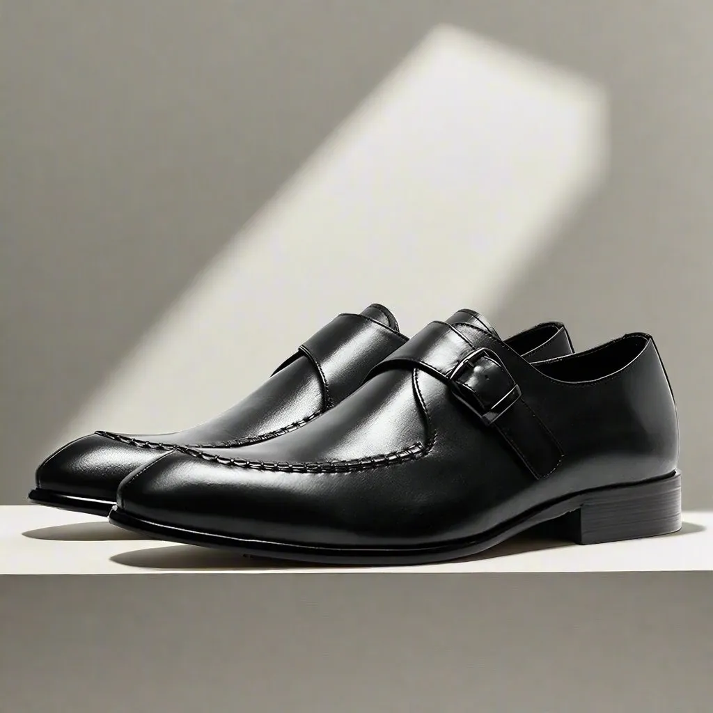 Alan Black Single Monk Strap