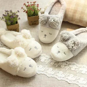 Animal Slippers Winter Cartoon Little Sheep Couple Indoor Warm Cotton Slippers UGG Style
