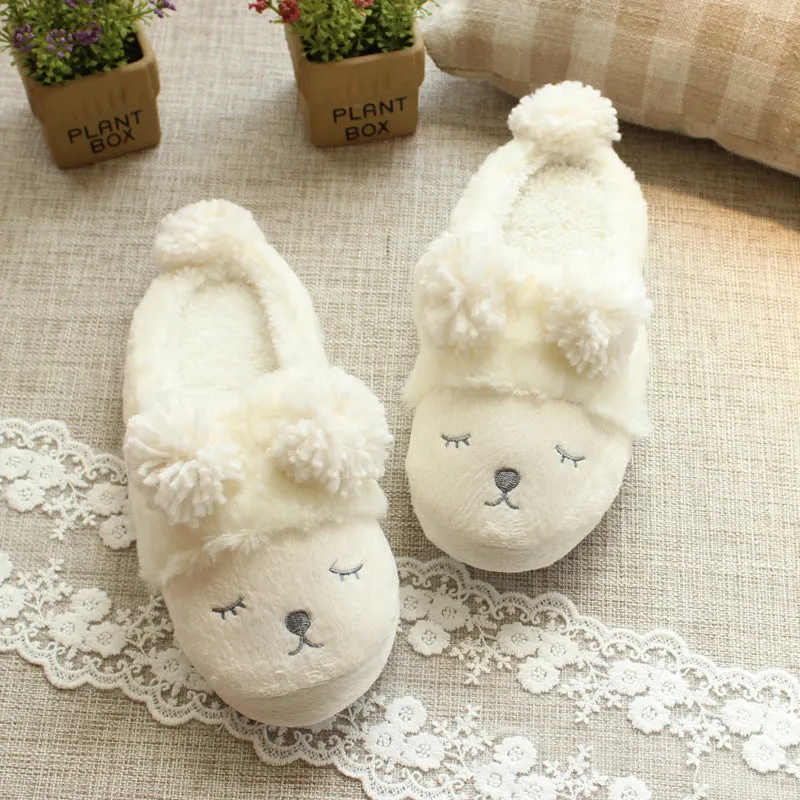 Animal Slippers Winter Cartoon Little Sheep Couple Indoor Warm Cotton Slippers UGG Style