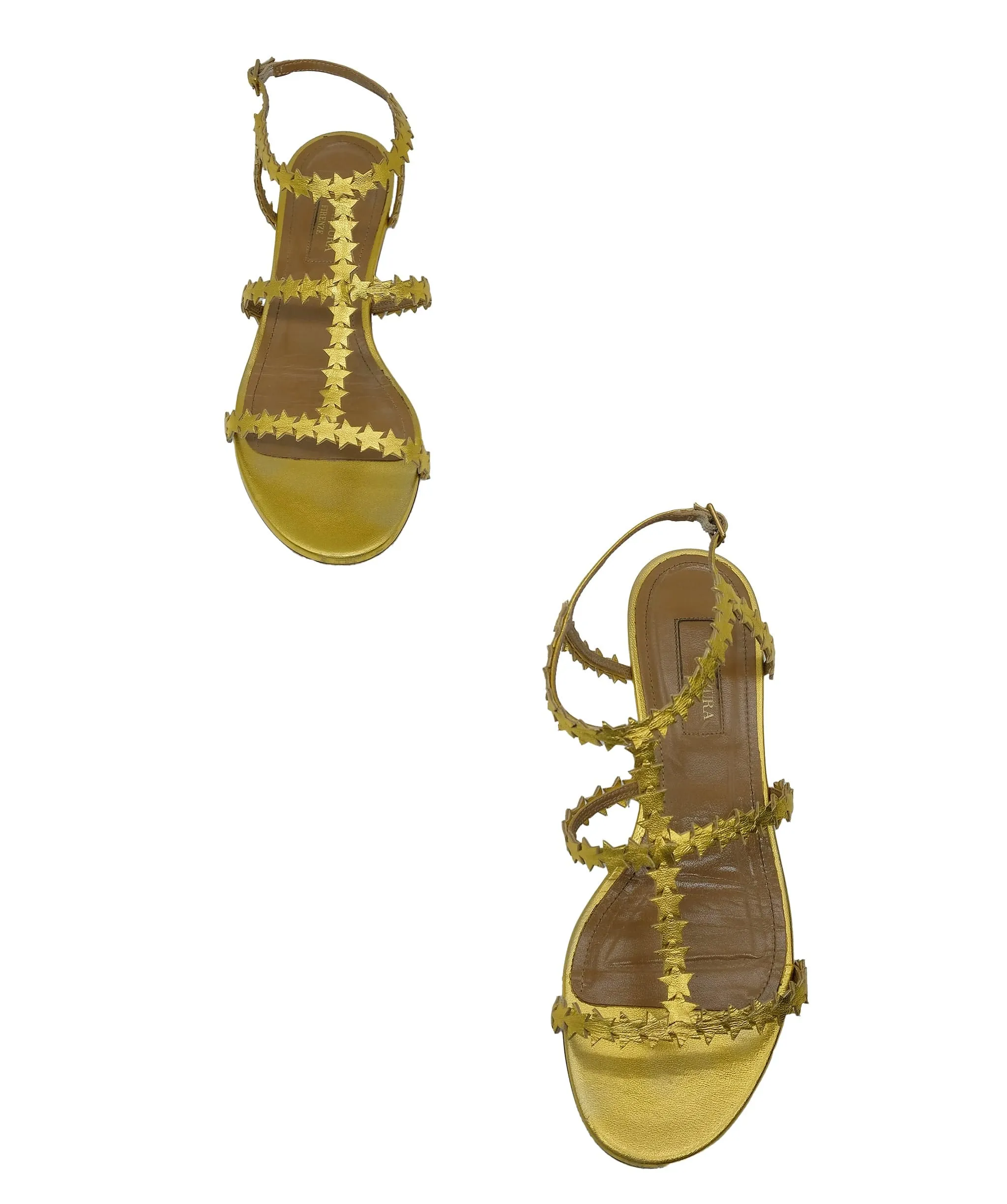 Aquazzura Flat Sandals Gold Star Design 36 RJC3284