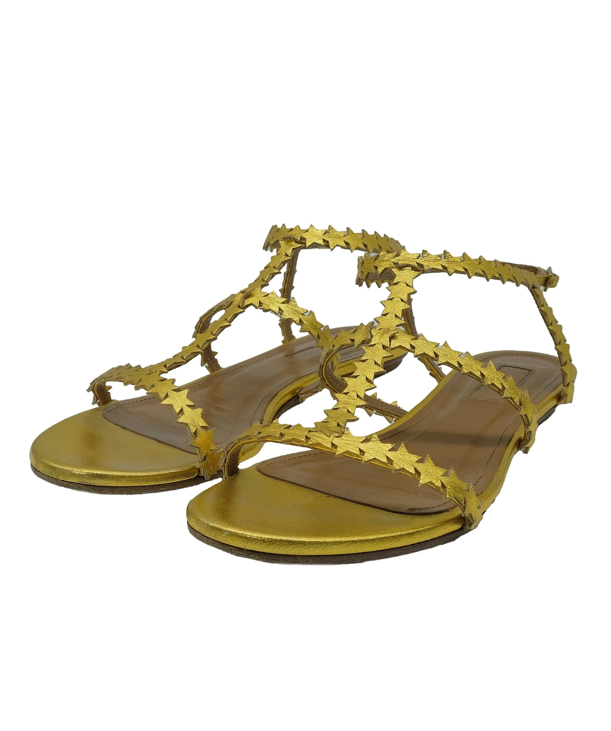 Aquazzura Flat Sandals Gold Star Design 36 RJC3284