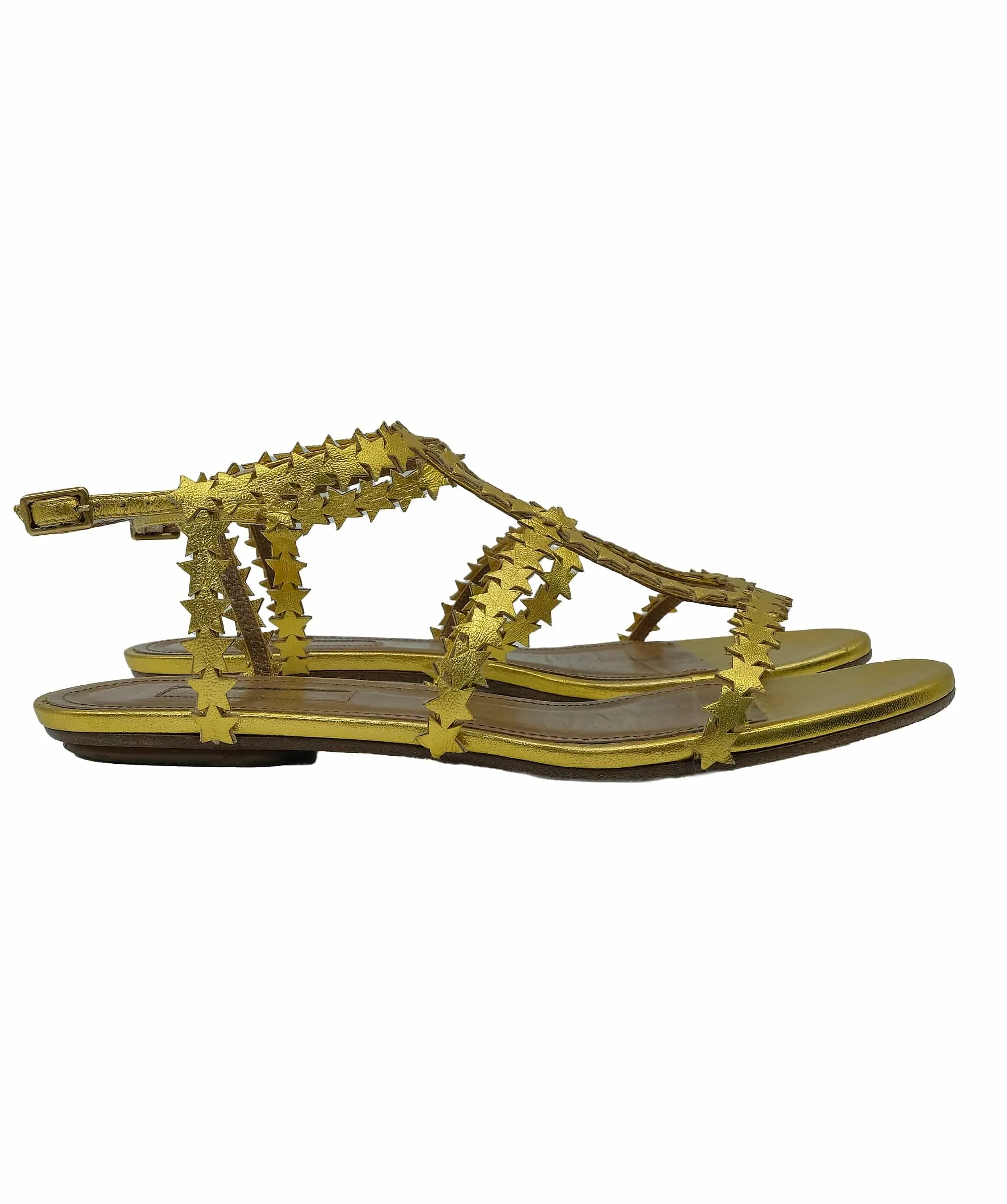 Aquazzura Flat Sandals Gold Star Design 36 RJC3284