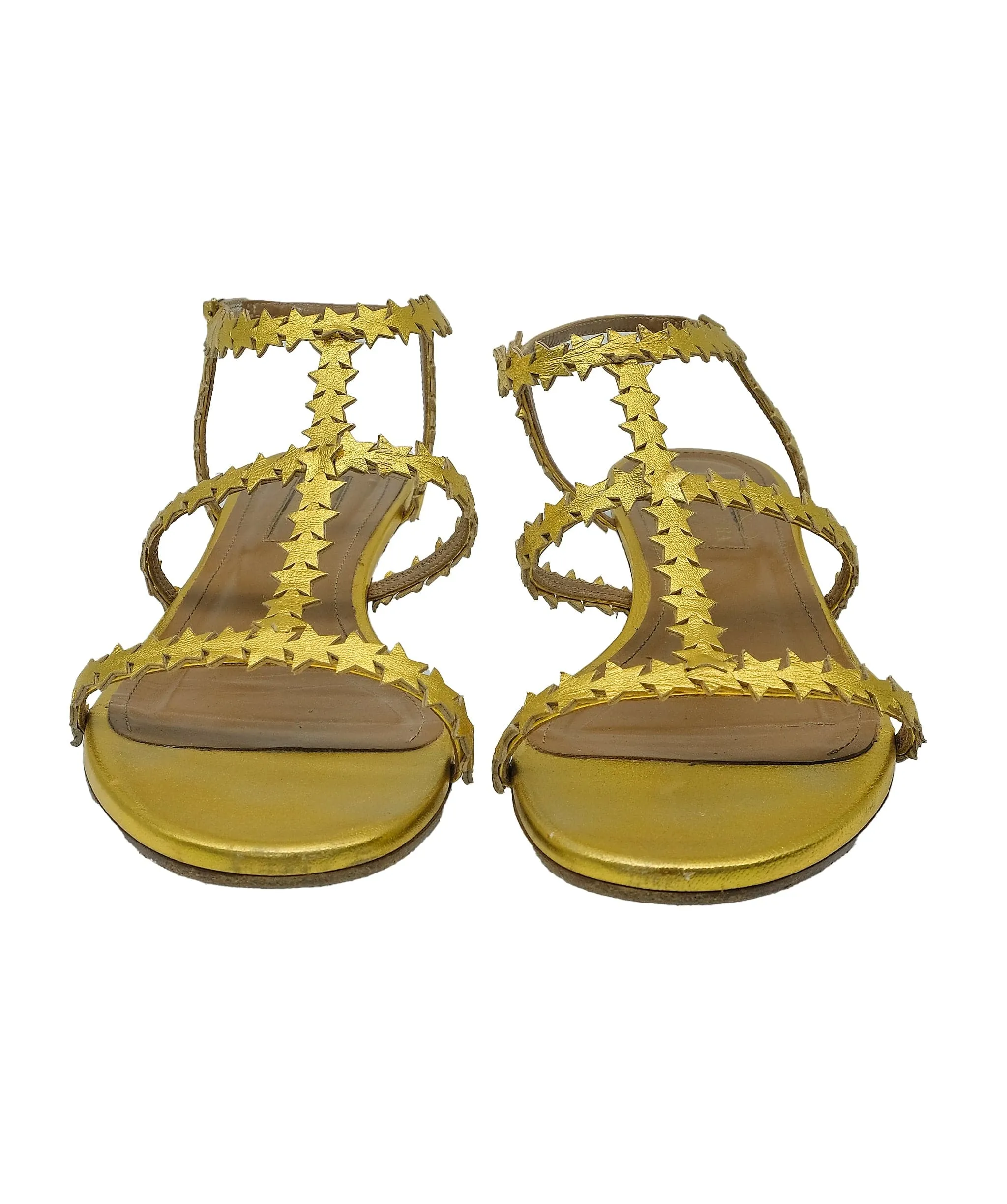 Aquazzura Flat Sandals Gold Star Design 36 RJC3284