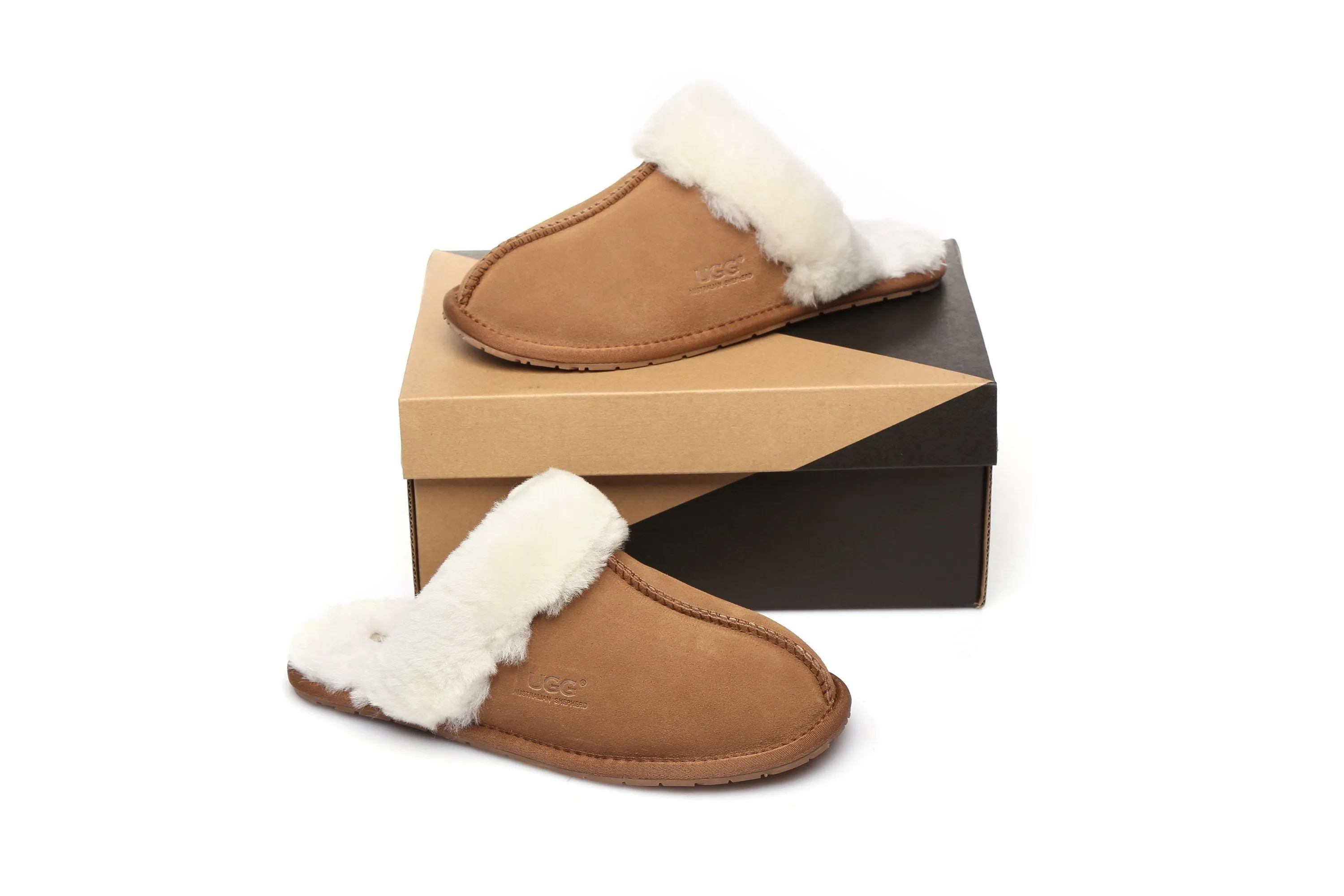 Australian Shepherd® Women And Men UGG Slippers Australia Premium Sheepskin Rosa Scuff