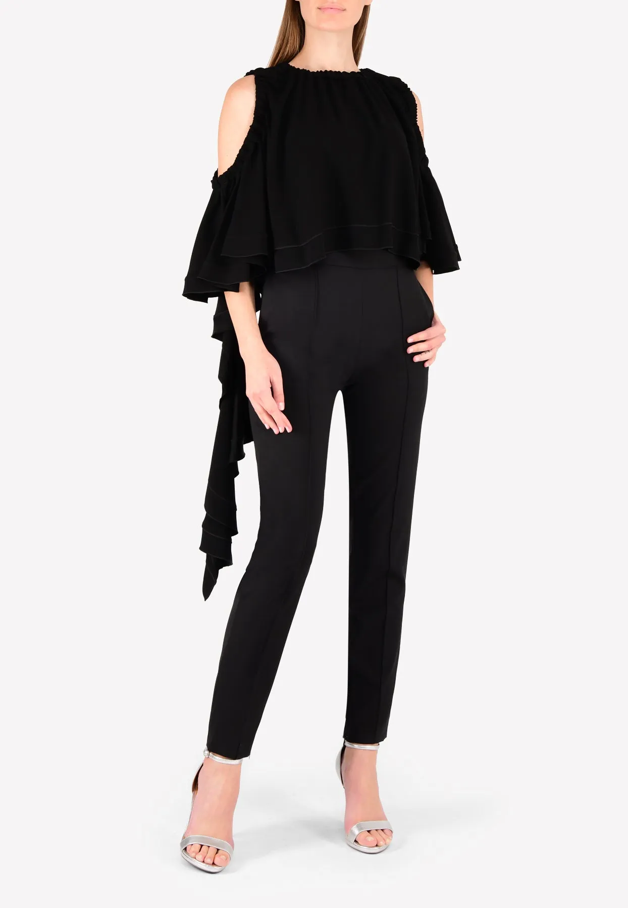 Baby Cold-Shoulder Ruffle Crop Top