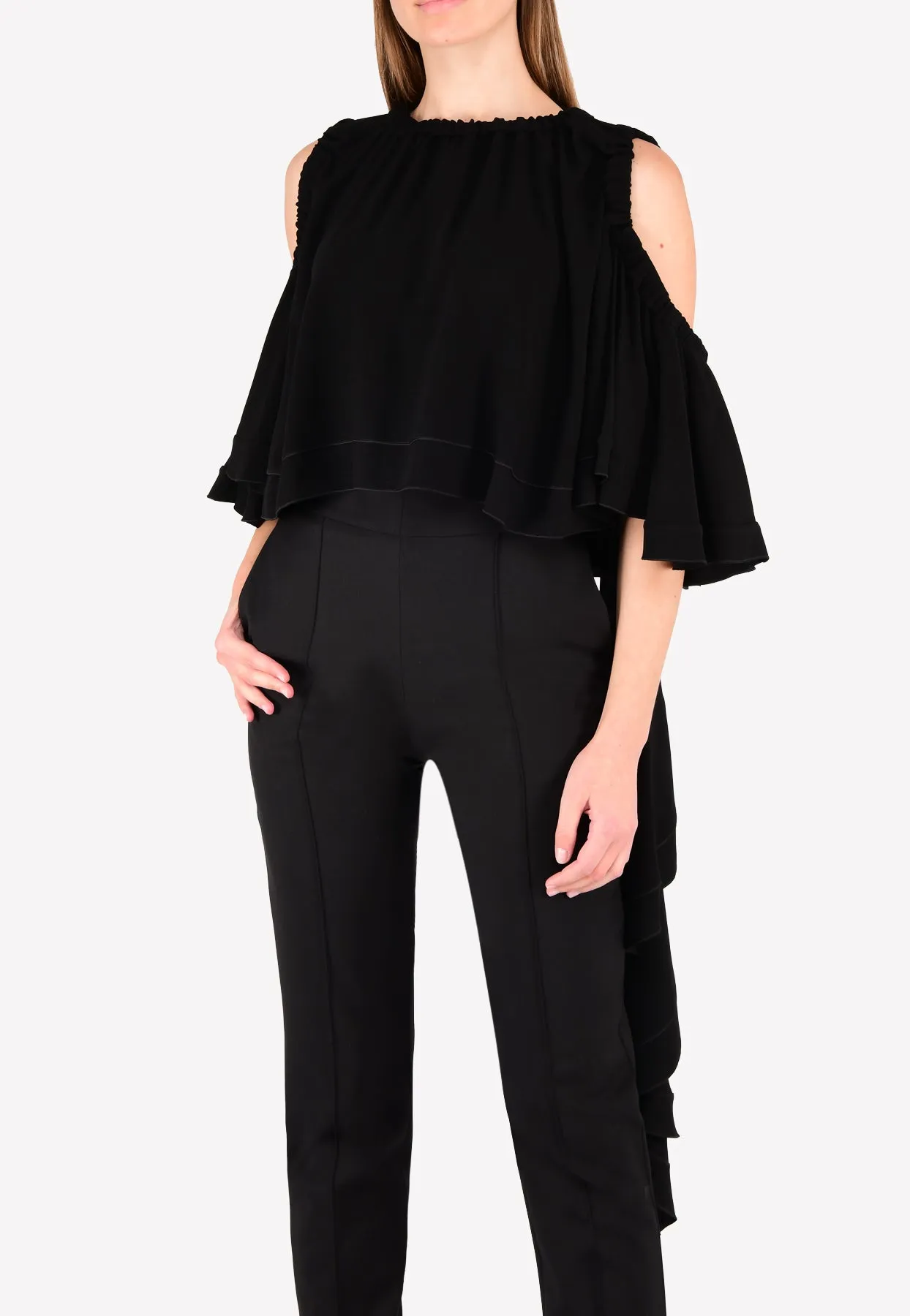 Baby Cold-Shoulder Ruffle Crop Top