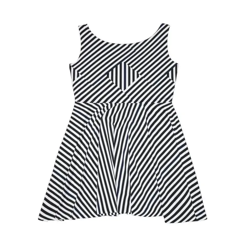 Bold Black Striped Skater Dress by Dipaliz