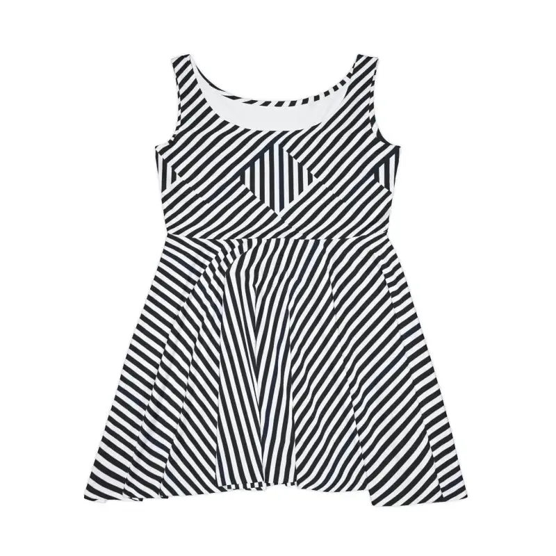 Bold Black Striped Skater Dress by Dipaliz