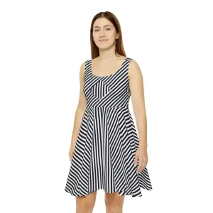 Bold Black Striped Skater Dress by Dipaliz