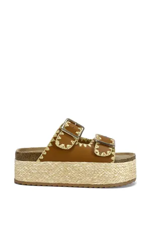 CALLUNA-TAN FLATFORM SANDAL