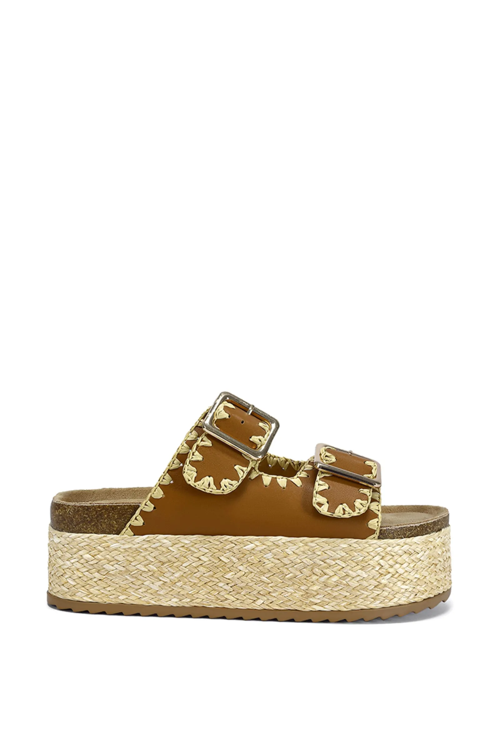 CALLUNA-TAN FLATFORM SANDAL