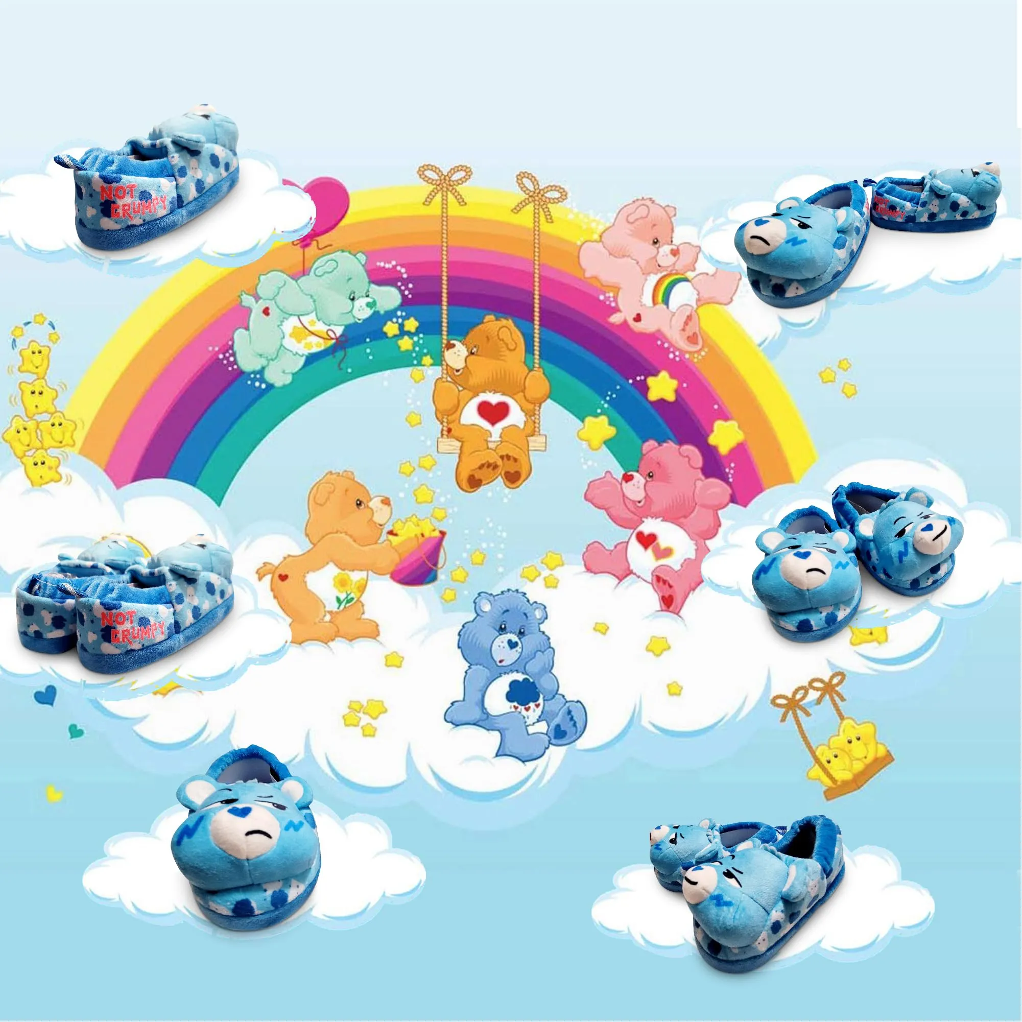 Care Bears Plush Warm Indoor Home Slipper for Girls (Toddler)