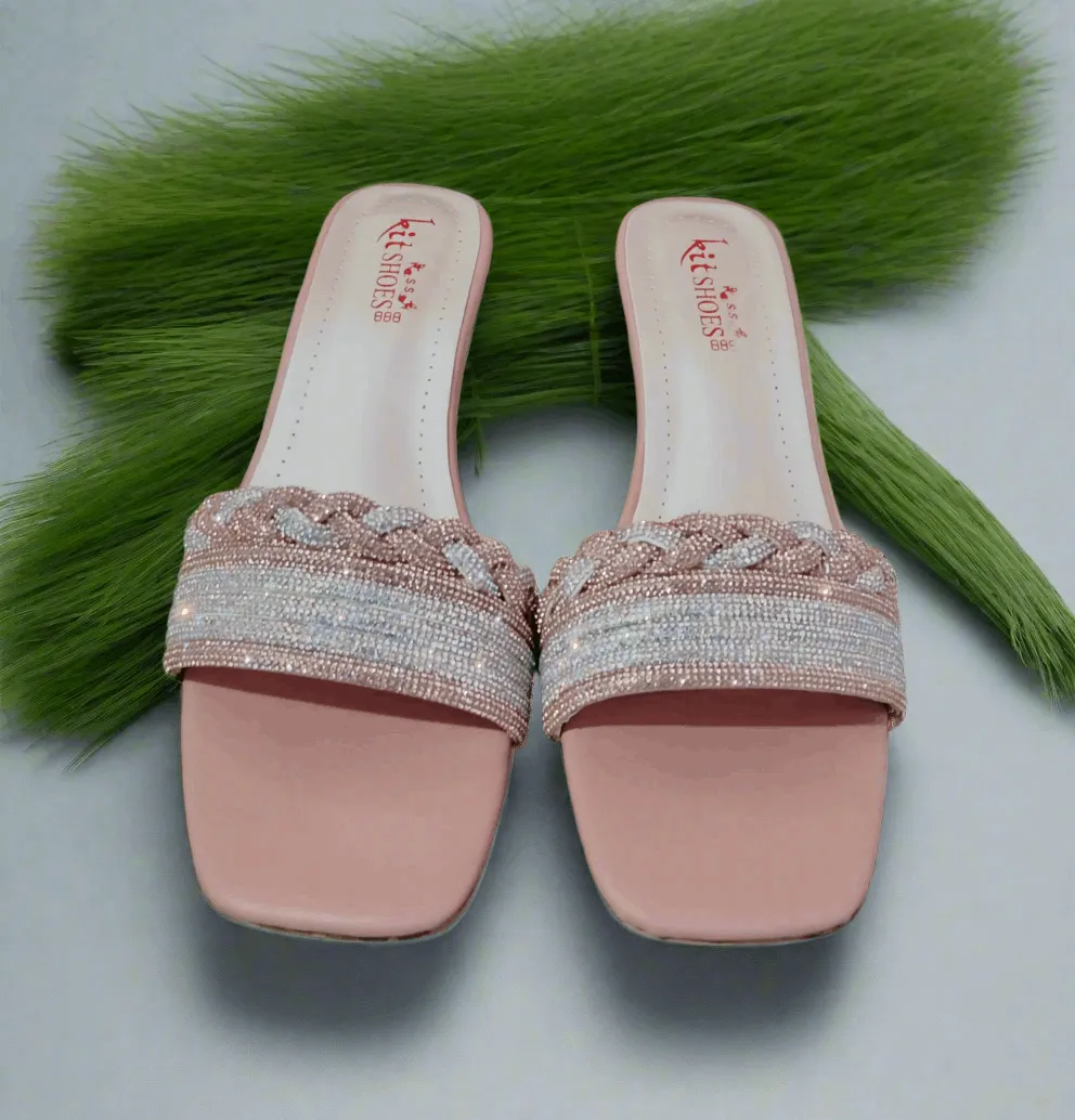 Chic Beaded Slide Sandals by SS Glow