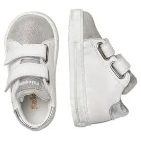 Falcotto Girl's White Silver Leather Corrason Trainers