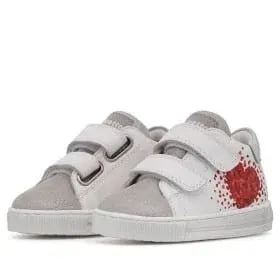 Falcotto Girl's White Silver Leather Corrason Trainers