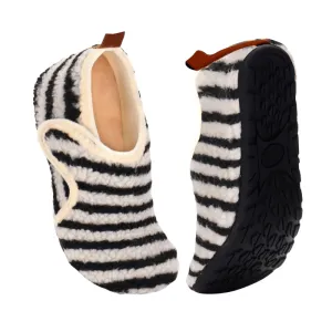 Fleece lined slippers - Striped Lined Design Indoor Diabetic Slippers