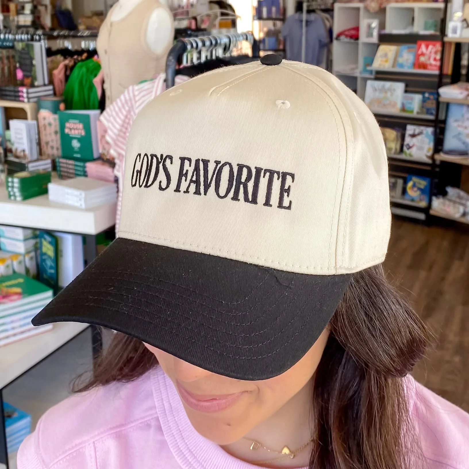 God's Favorite Two-Toned Black and Tan Vintage Baseball Hat