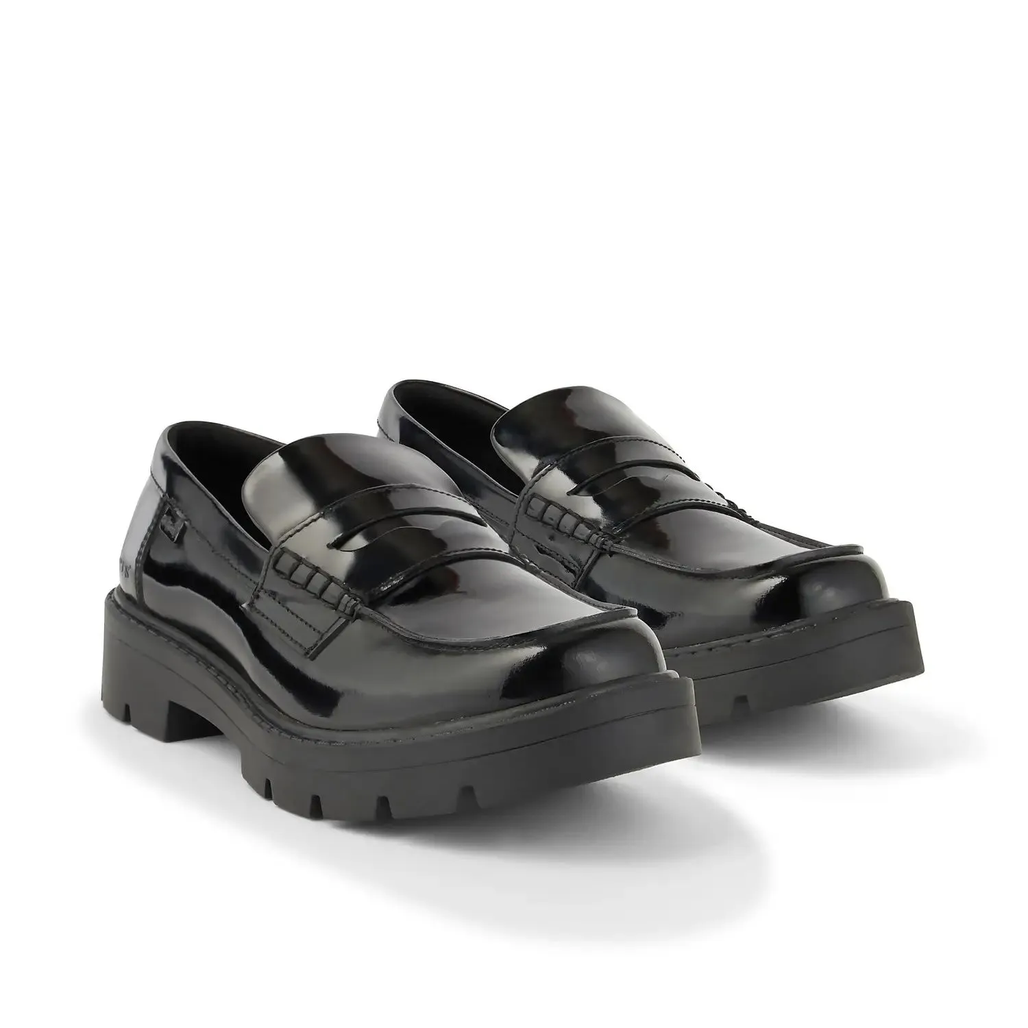 Kickers Adult Women's Black Patent Kori Loafer School Shoes