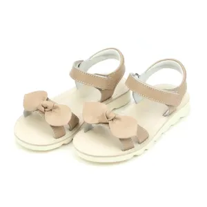 Leigh Bow Sandal w/ Velcro Closure - Latte
