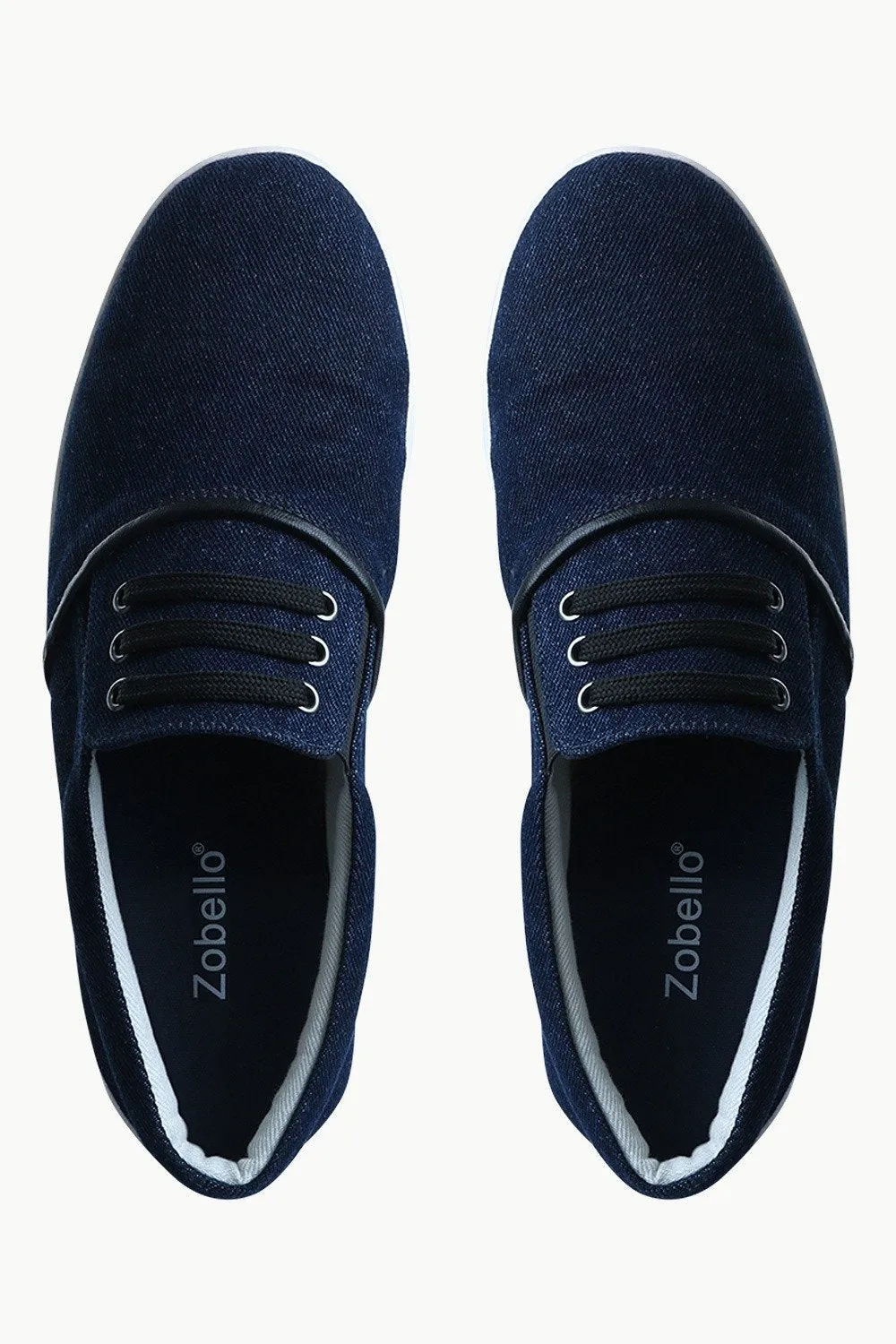 Men's Denim Mock Lace Slip-On Loafers