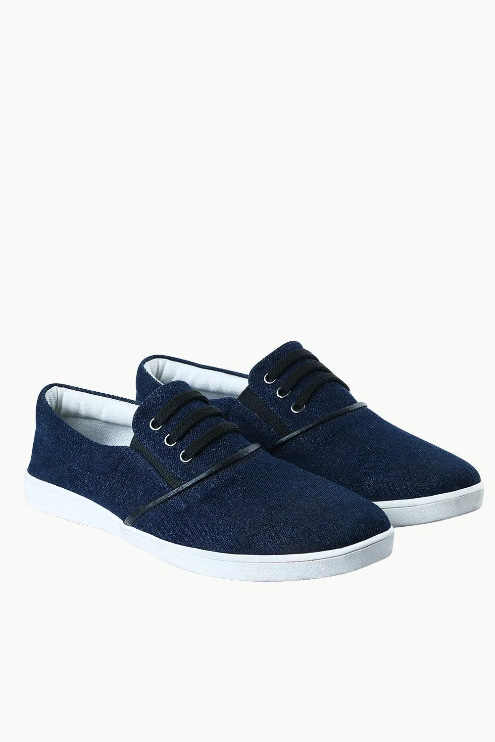 Men's Denim Mock Lace Slip-On Loafers