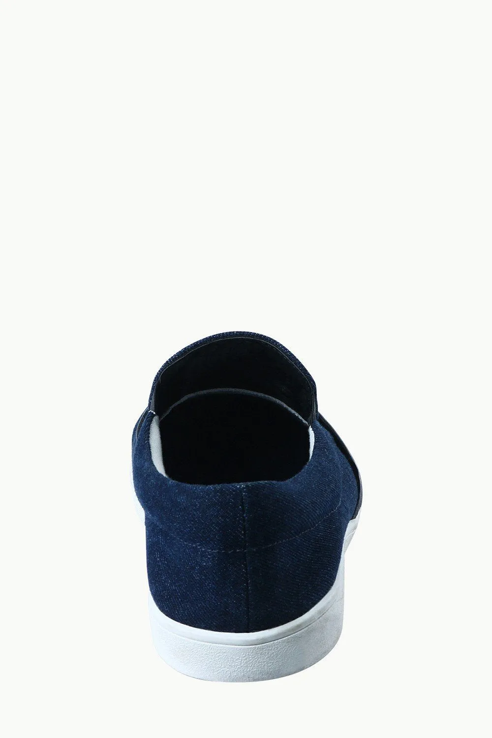 Men's Denim Mock Lace Slip-On Loafers