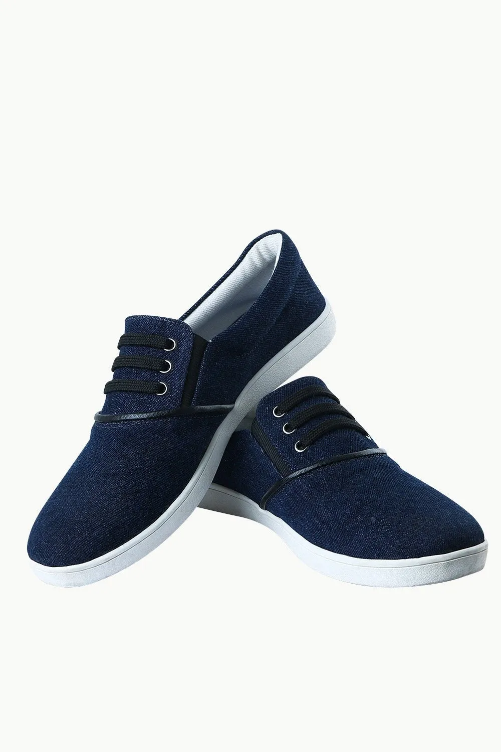 Men's Denim Mock Lace Slip-On Loafers