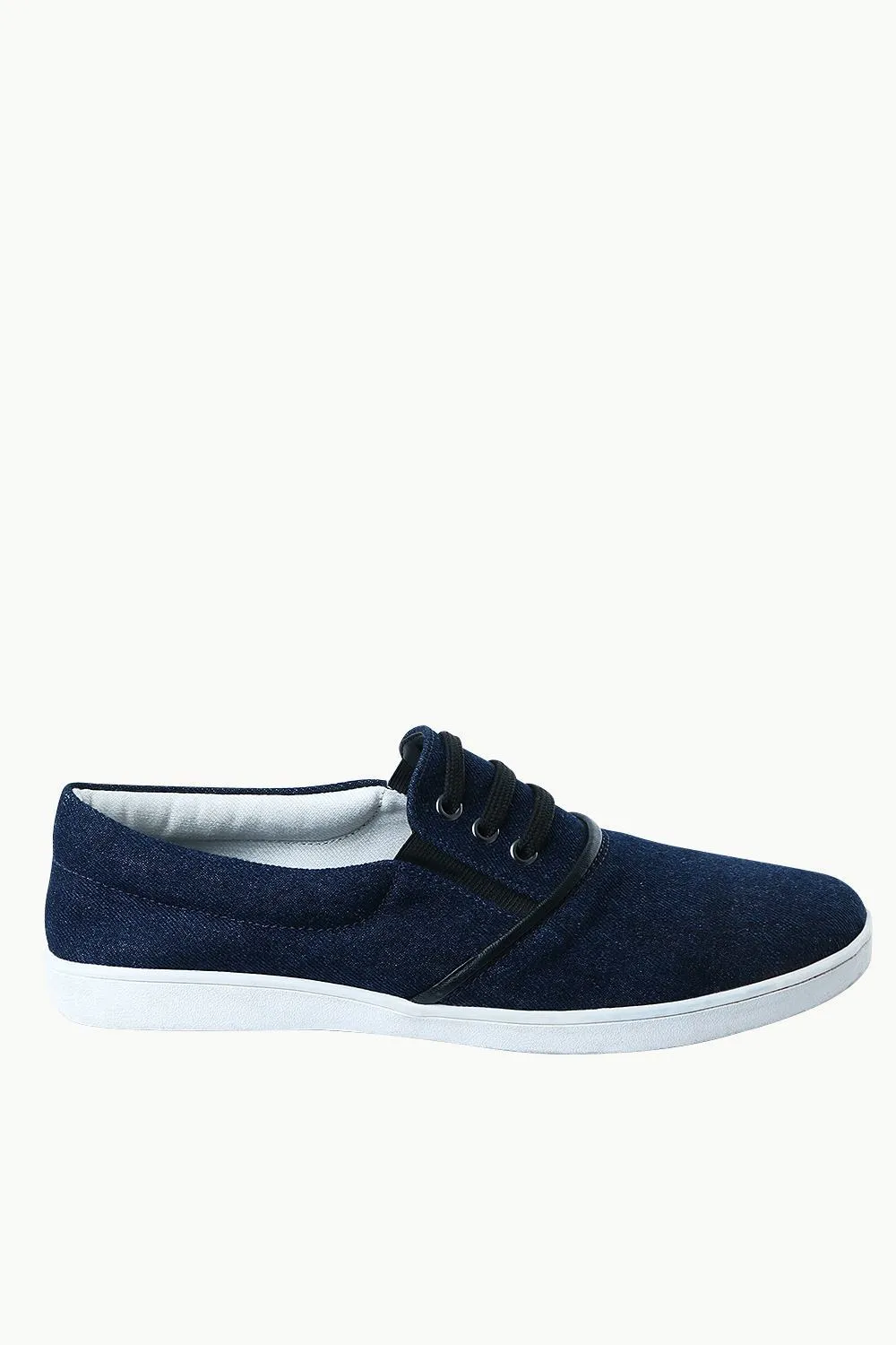 Men's Denim Mock Lace Slip-On Loafers