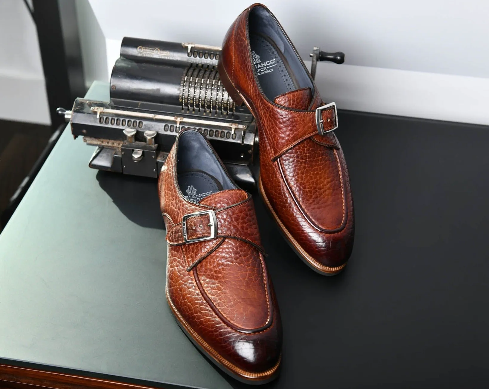 Parma Bisonte Tabacco Monk Strap