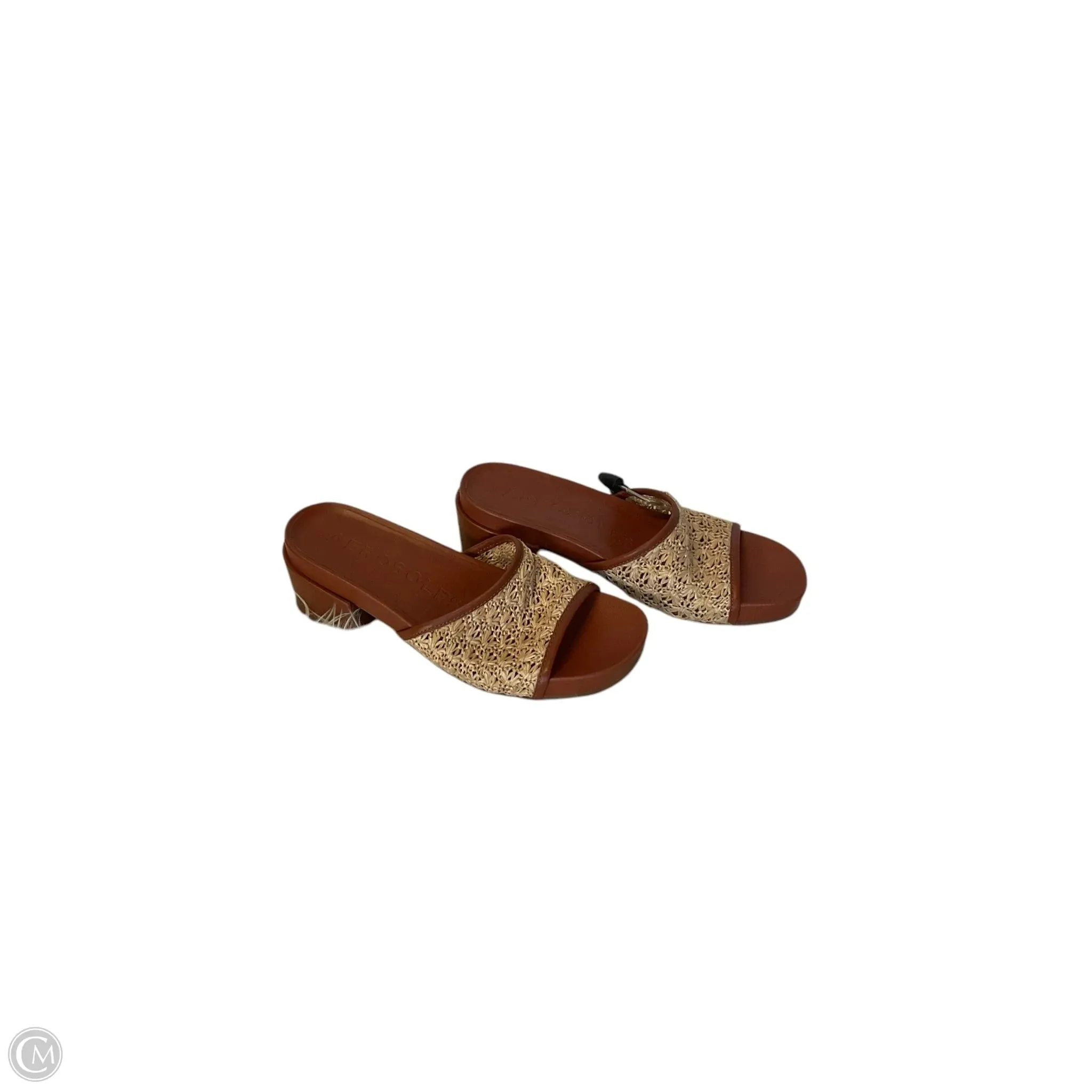 Sandals Heels Block By Aerosoles In Tan, Size: 8