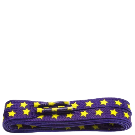 Shoestring Laces - Purple w. Stars