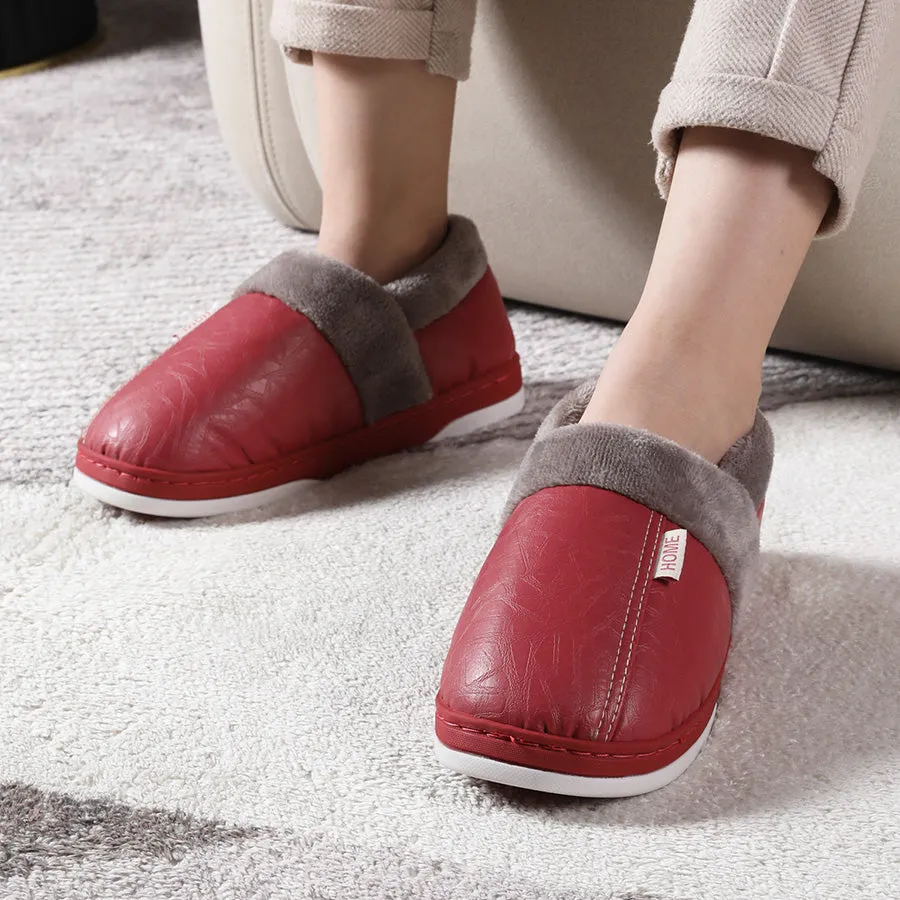 TPR Lightweight Slippers B Closed | Winter Slippers with PU Leather