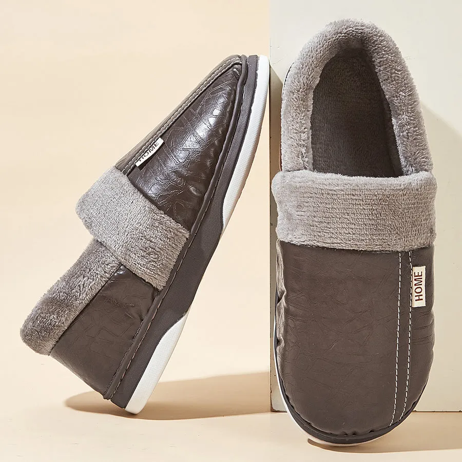 TPR Lightweight Slippers B Closed | Winter Slippers with PU Leather