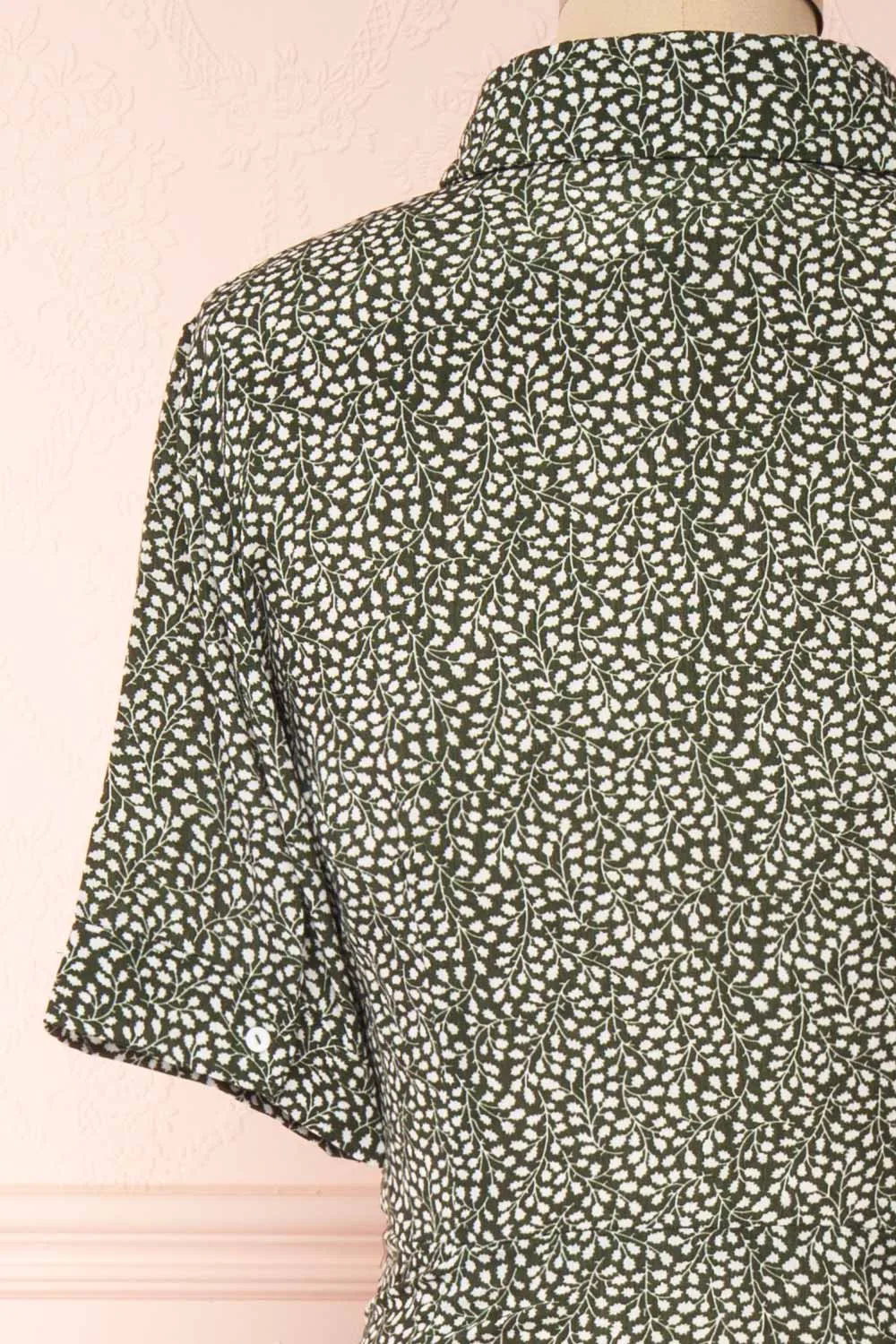 Viridis | Patterned Midi Shirt Dress with Belt