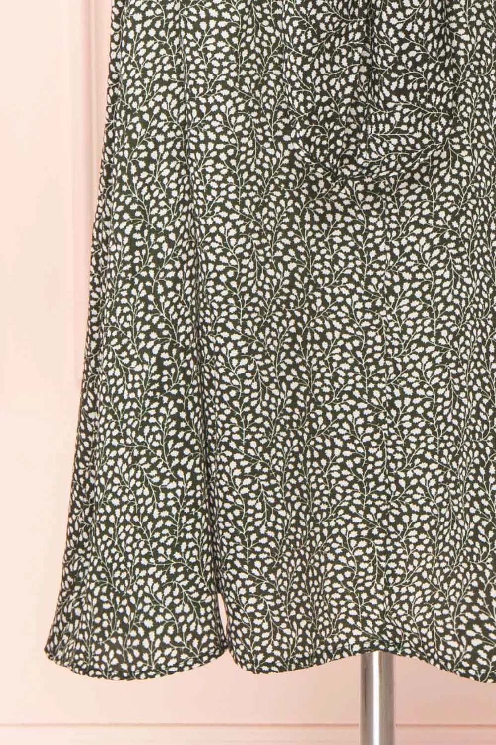Viridis | Patterned Midi Shirt Dress with Belt