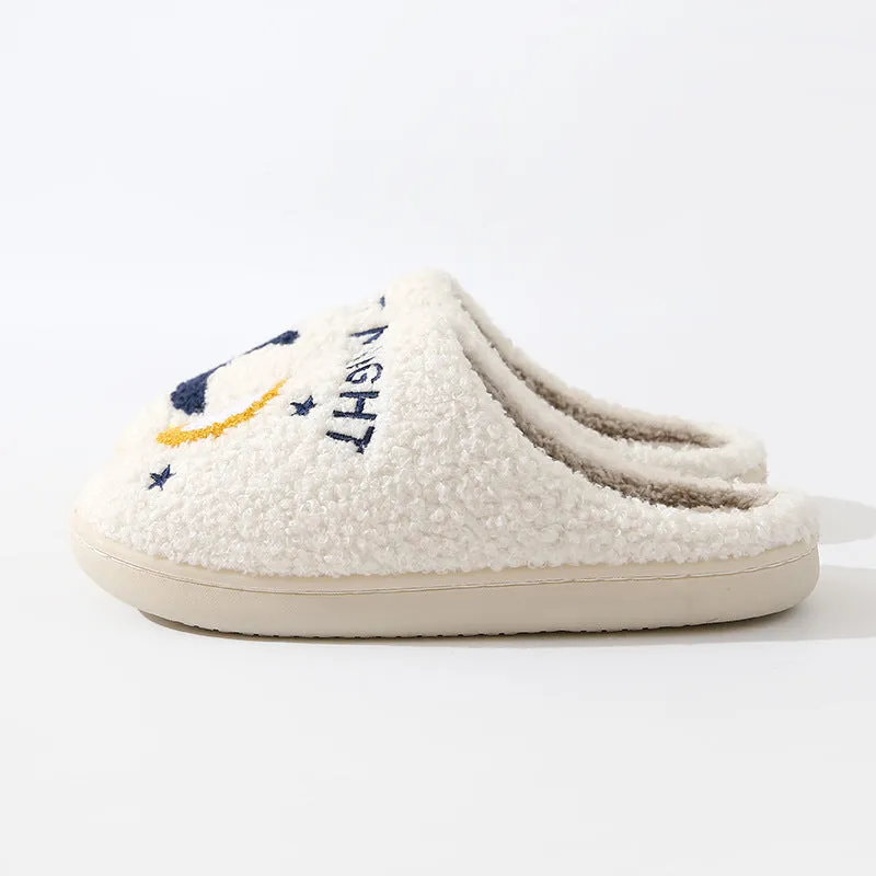Wholesale Moon Good Night Warm Winter Soft Bottom Thickened Non-slip Cotton Slippers