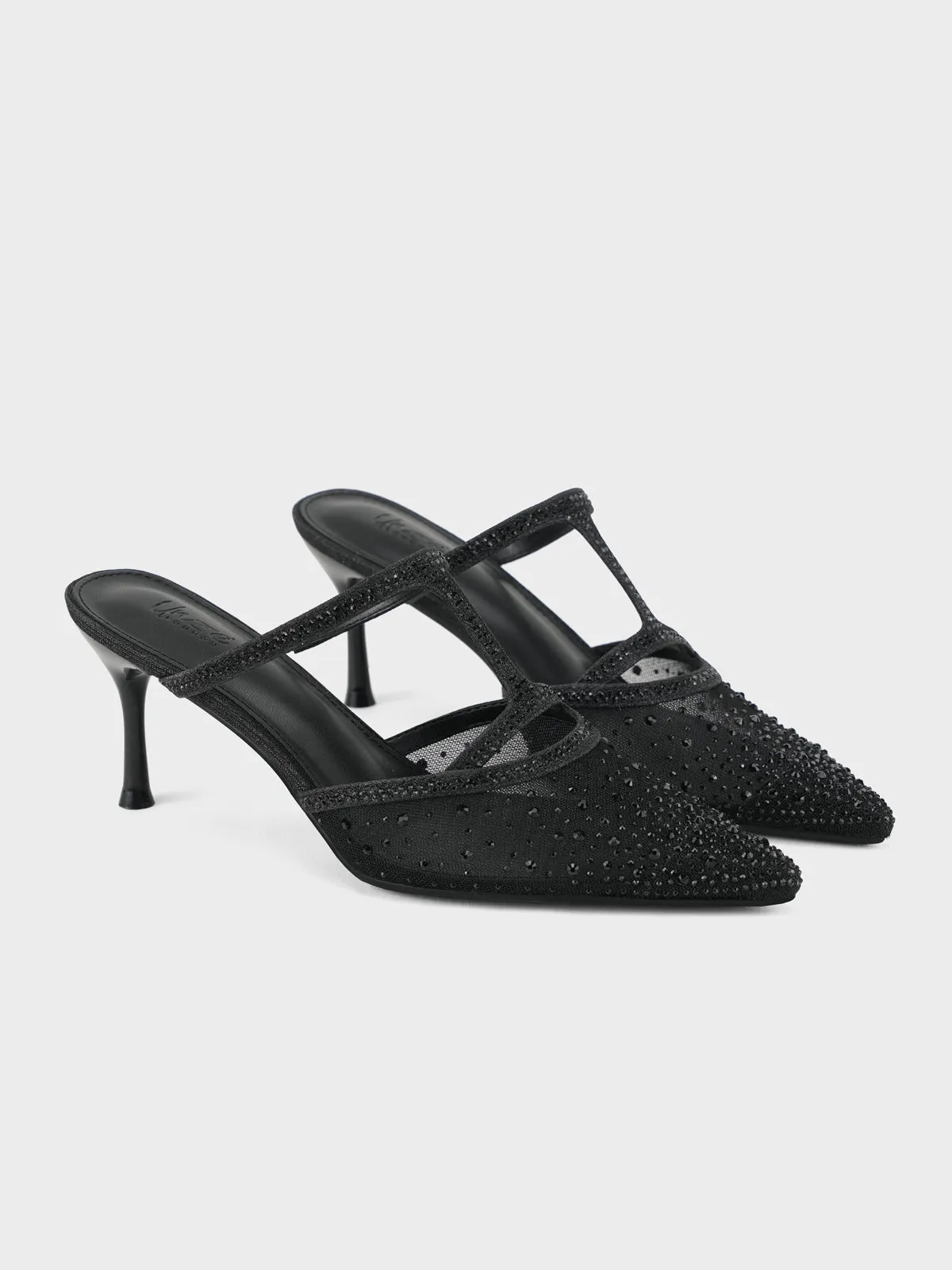 Womens "ADONIS" Net Adorned Evening Sandals