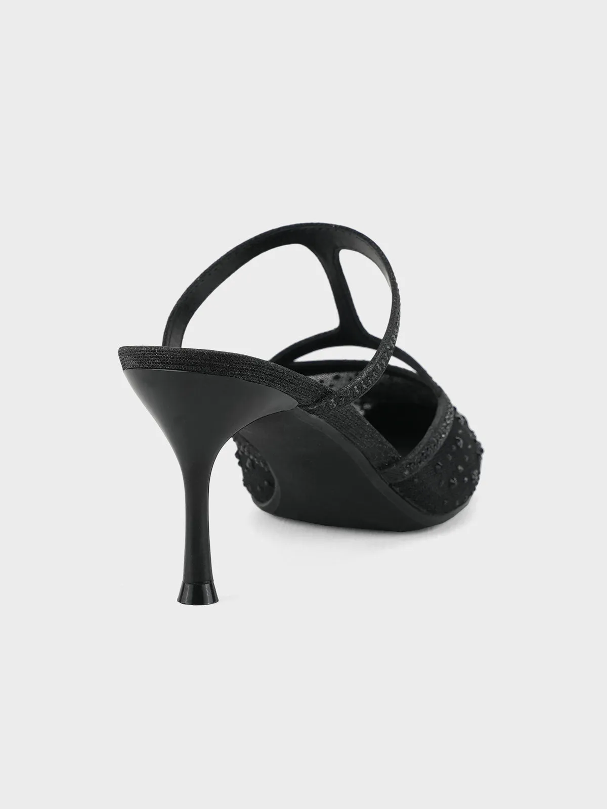 Womens "ADONIS" Net Adorned Evening Sandals