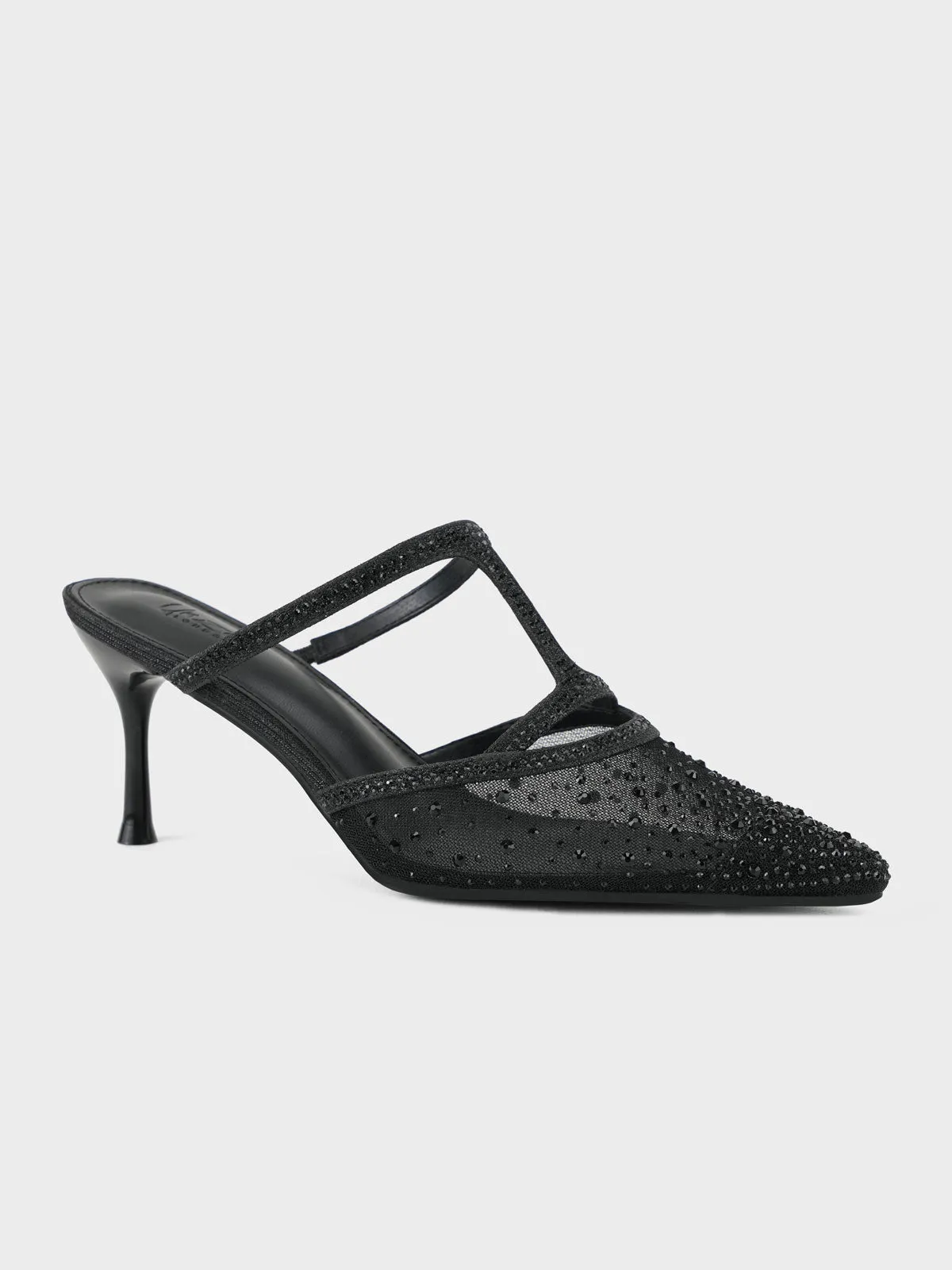 Womens "ADONIS" Net Adorned Evening Sandals